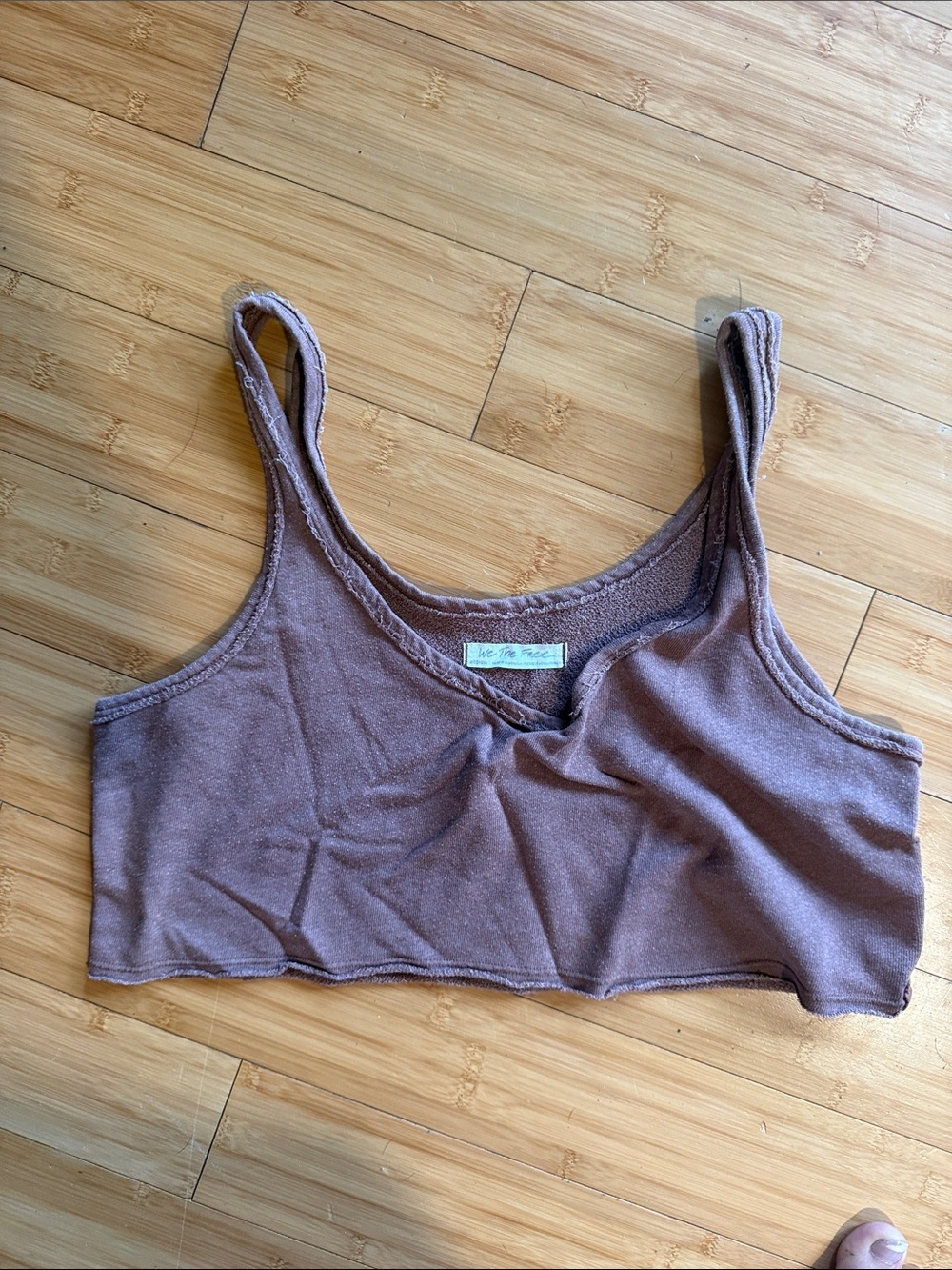 We The Free Tan Terry Crop Tank
